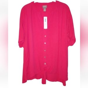 * SOLD on eBay* Chico's 2 Pink Crinkle Gauze Button up Top